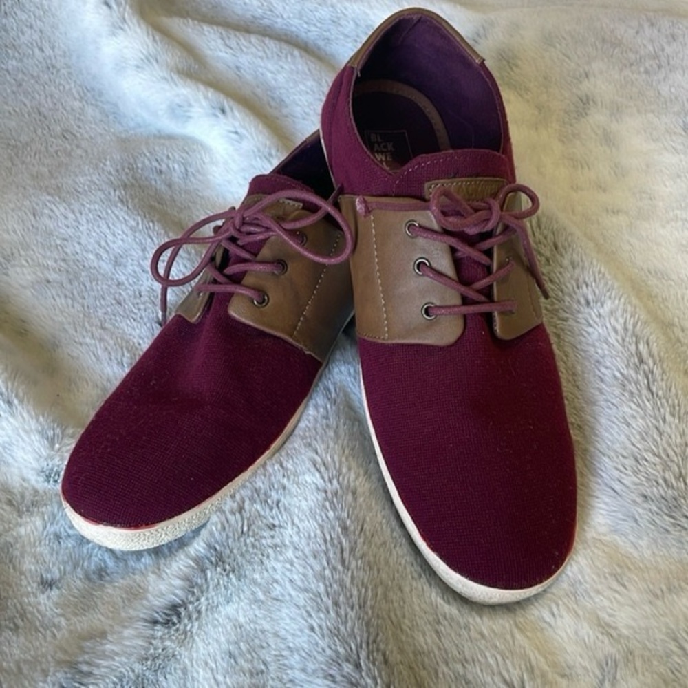 Blackwell HAWKEYE SHOE Burgundy Lace Up Faux Leather Sneaker Size 11